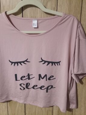 Pink "Let Me Sleep" Graphic Tee